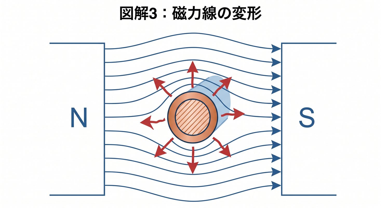 図解3:磁力線の変形